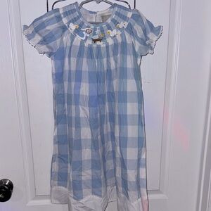 Lil Cactus Girls Dress Nativity Blue Plaid 6Y NWT